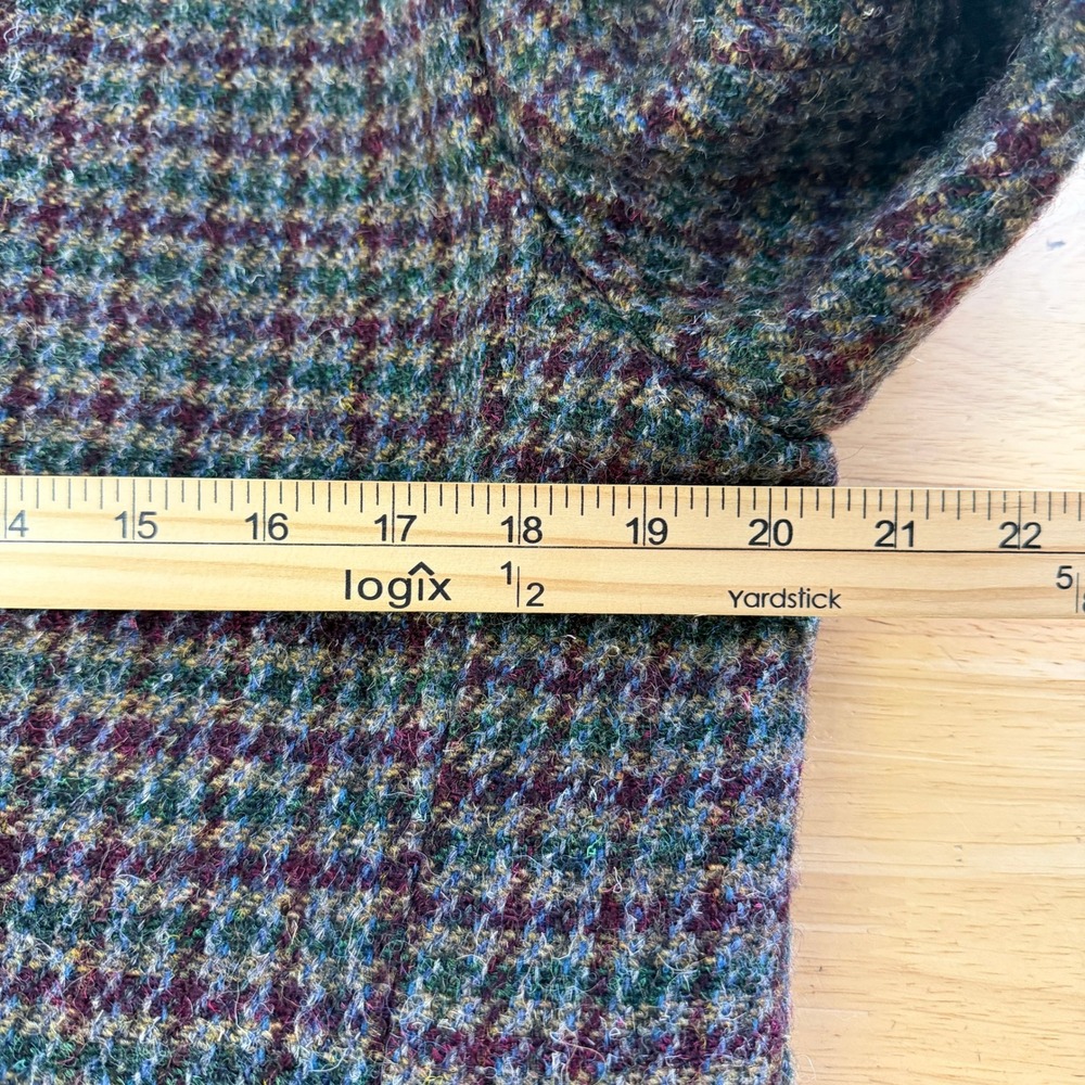 VTG Burleigh HARRIS TWEED Blazer Men 42 Wool Sport Coat Jacket Brown Check *read - Picture 7 of 12